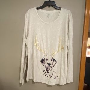 Christmas Dog w/ Antlers Tee Shirt